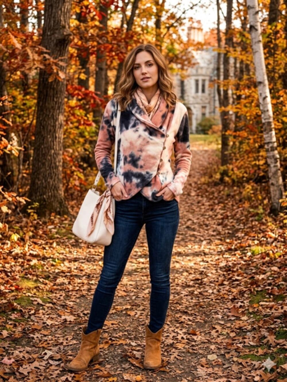 The Jersey Cove Sunset Swirl Asymmetric Jacket - Small